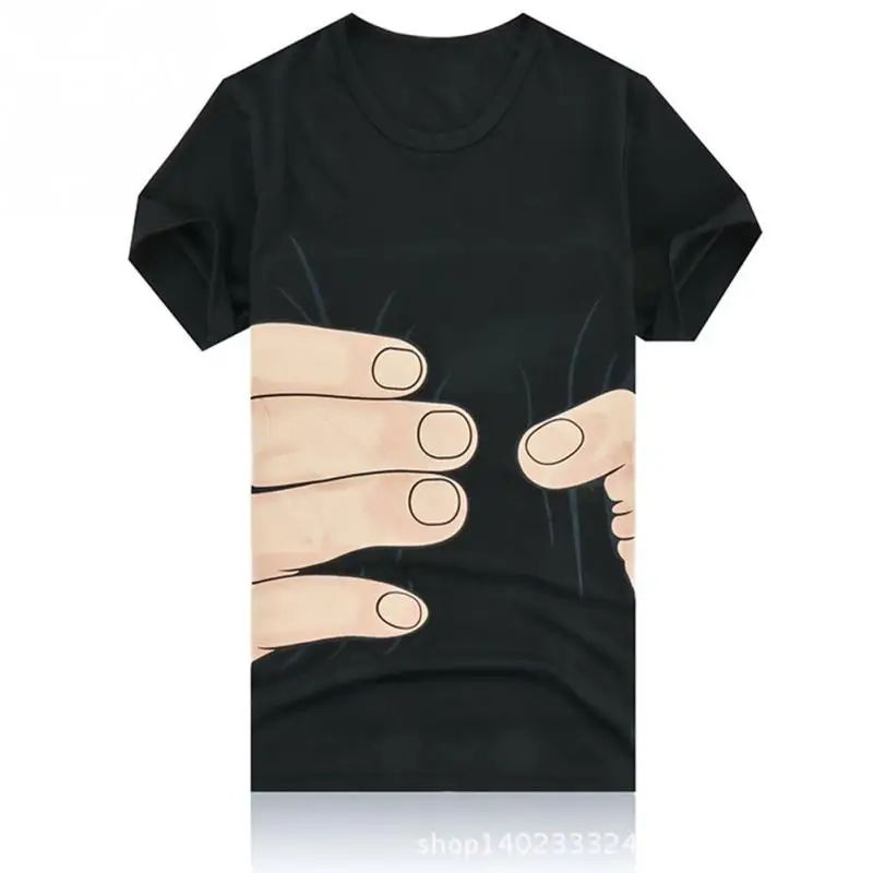 Funny T shirt Short Sleeve Men Shirt 3D Life Hand or Bone Pattern Tops ...
