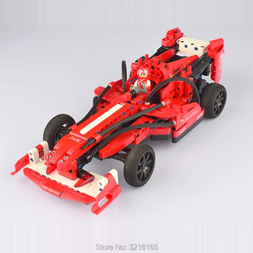 317PCS Building Blocks Remote Control RC F1 Racing Car Model Kits Battery Bricks Compatible Legos Toys Birthday Gift for kids