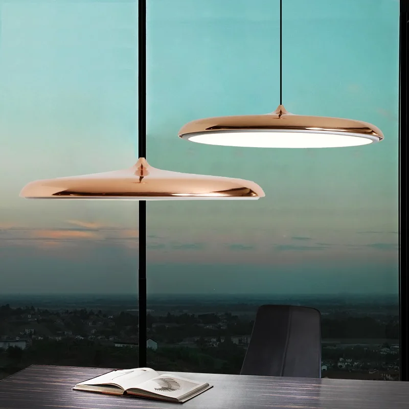

Modern LED Hanging Lamp Bedroom Nordic Pendant Light Fixtures Fashion Iron Color Hanglamp Dining Three-color Dimmable Lights