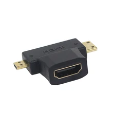 3 in 1 HDMI Female to Mini HDMI Male +Micro HDMI male Converter adapter for tablet pc tv mobile phone HDMI adapter Raspberry pi