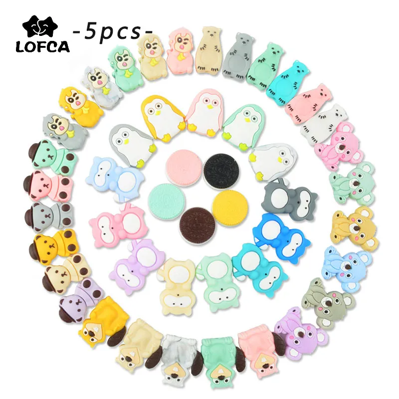 50Pcs Cute Pig Silicone Teething Beads DIY Baby Nursing Chewable Teether Making