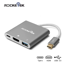 Rocketek портативная док-станция USB-C тип-c к HDMI адаптер концентратор конвертер 4 к HD передача для Kind переключатель NS/samsung S8/Mac Pro