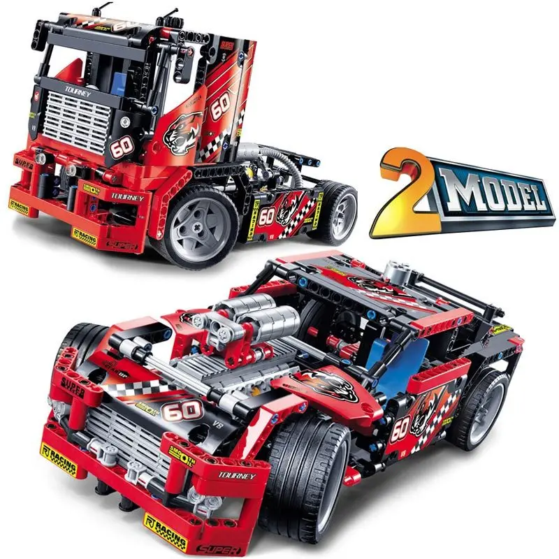 

Diy Technic Race Truck Car 2 In 1 Transformable Decool Blocks Compatible With Legoingly Brick Toys For Children Brinquedos