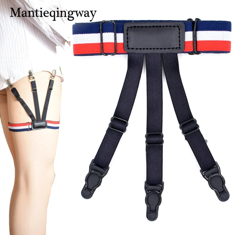 Business Mens Shirt Stays Garter Adjustable Suspenders Braces Elastic