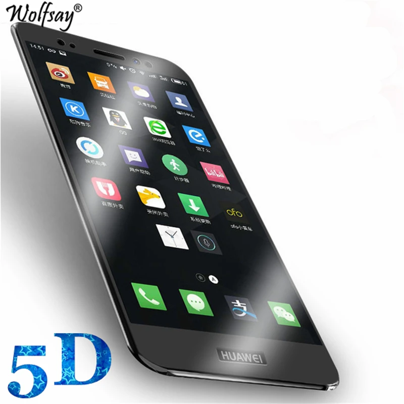 Wolfsay 1PCS 5D Curved Screen Protector For Huawei Mate 10