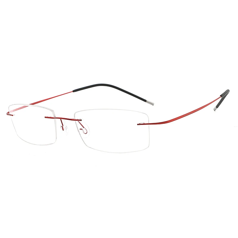HDCRAFTER, очки для чтения, мужские, женские, титановые, без оправы, очки для мужчин и женщин, высокое качество, оптическая оправа, очки - Цвет оправы: red