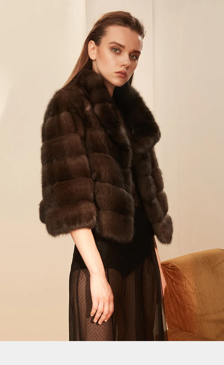 高級毛皮のコート女性ロシアクロテンハイエンド最高品質テンナチュラルミンクの毛皮ジャケットエレガントなショートデザイン新しいフェニックス0818 K Mink Fur Jacket Natural Minkluxury Fur Coat Aliexpress