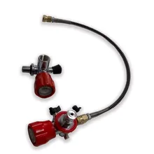 AC101 pcp страйкбол DIN G5/8 fit 30Mpa Дайвинг цилиндр красный клапан и АЗС с высоким давлением шланг для pcp воздушный бак