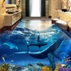 Autocollant de sol imperméable en PVC, carreaux de sol 3D, dauphin baleine, monde sous-marin, salle de bains, chambre à coucher, papier mural en vinyle ► Photo 1/6