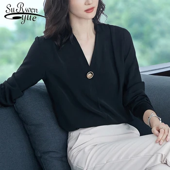 

fashion women blouses 2018 office lady long sleeve women tops and blouse solid color shirts plus size women's blusas 1090 40