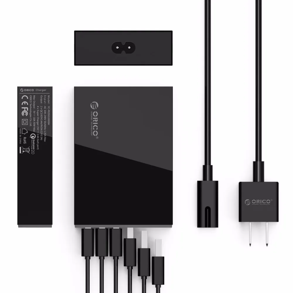ORICO QSL-6U 6 Ports QC2.0 Quick USB Charger Mobile Phone Charger for Samsung Huawei LG Iphone Adapter EU/US/UK/AU Plug