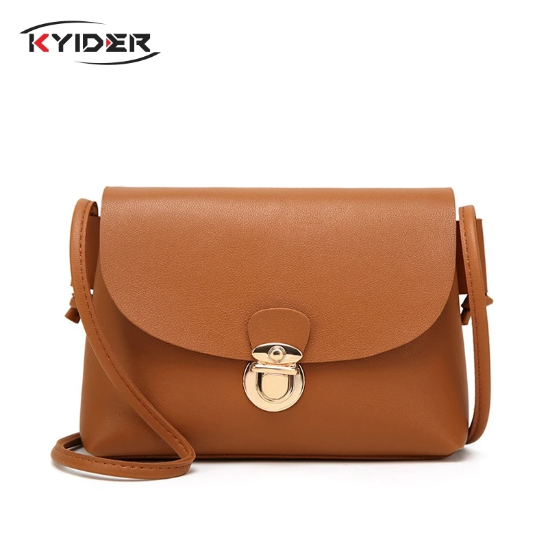 

KYIDER 2019 NEW Vintage Leather Small Lock Handbags High Quality Women Purses Women Party Messenger Crossbody Bags Shoulder bag