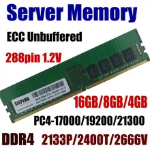 Workstation RAM 16GB PC4-21300 2666MHz ECC Unbuffered 8GB DDR4 2400 PC4 19200 4GB 17200 2133 MHz 288pin 1.2V Server Memory