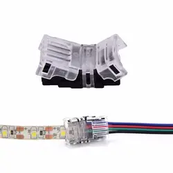 Новый 1 шт. 4PIN LED разъем для 10 мм 5050 5630 RGB Водонепроницаемый LED Клейкие ленты полосы света к Провода соединения проводник