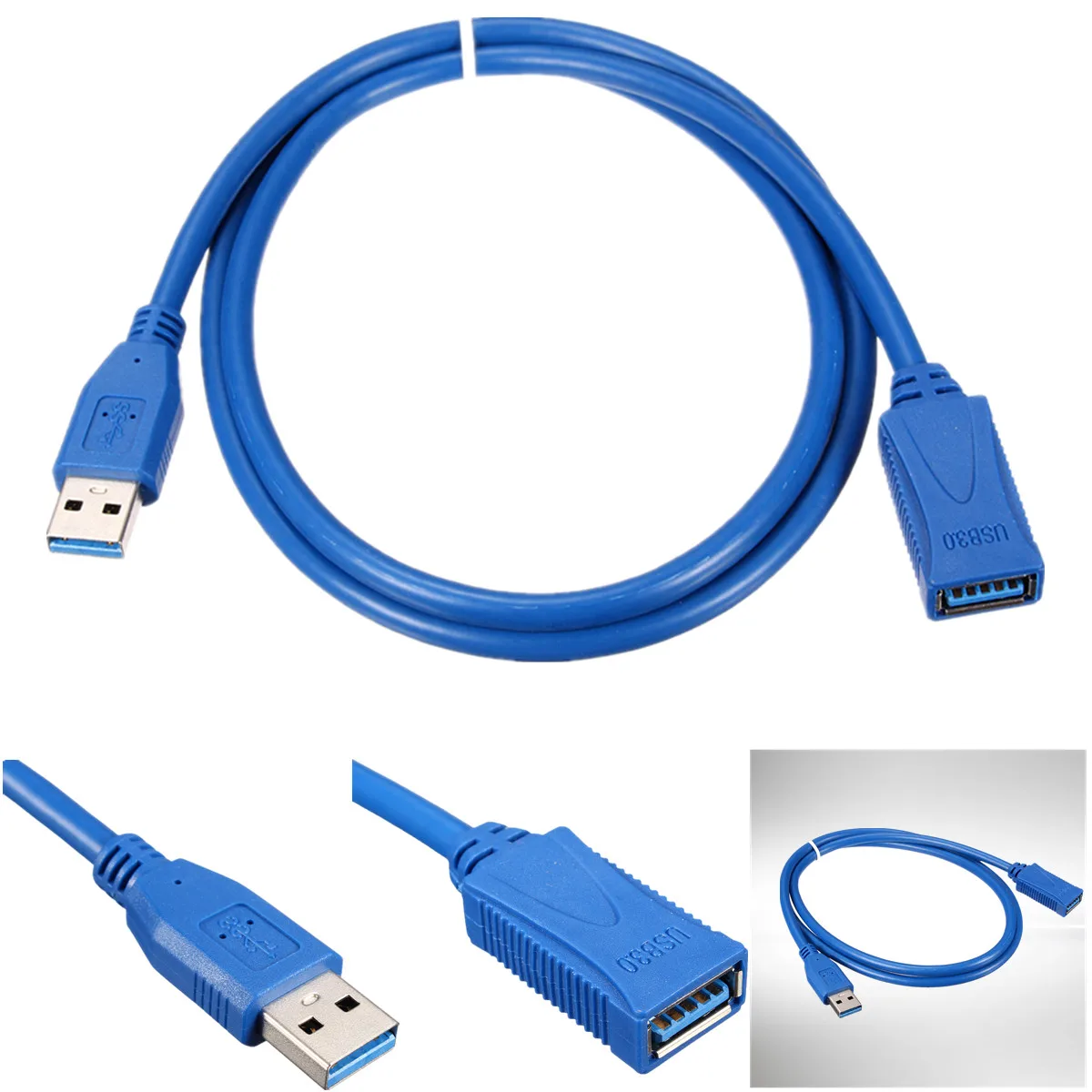1M High Speed USB 3.0 A Male to Female Cable Wire Extension Data Transfer M/F Blue | Компьютеры и офис