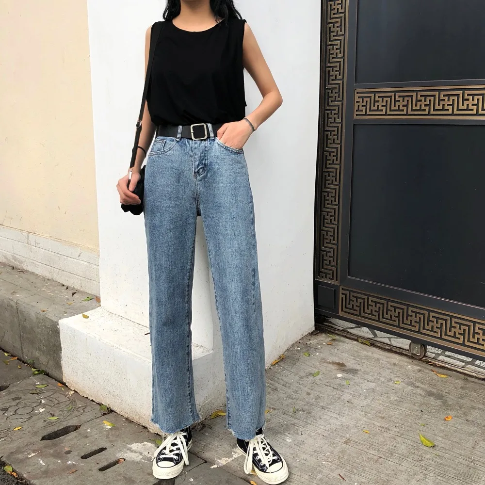S-XL 2019 spring vintage style High Waist jeans Lady Casual straight denim jeans blue womens mom jeans for women with belt(8158) S-XL 2019 spring vintage style High Waist jeans Lady Casual straight denim jeans blue womens mom jeans for women with belt(8158)