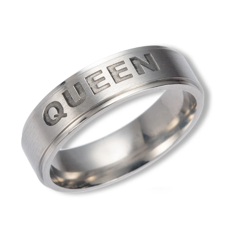 Gaxybb Hot Stainless Steel Rings Lover design from YOUR QUEEN and YOUR KING couple rings for lovers gifts