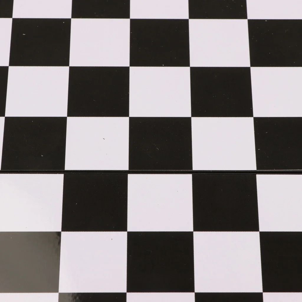 White and Black Portable International Chess Checker Set for Educational Toys w/ Folding Board