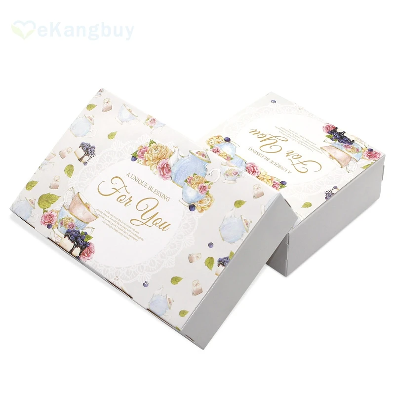 

25pcs Floral For You Paper Box Cake Candy Cookie Wedding Party Favor Packing Boxes