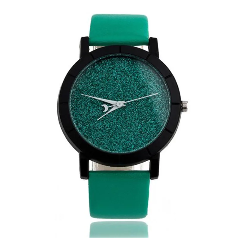Одноцветное звезды минималистский модные женские туфли часы для любителей Leatheroid ремешок часы Для женщин Дамы Wacth Montre Femme Relojes mujer