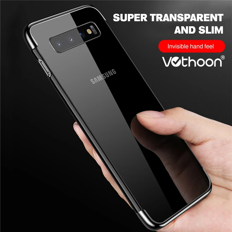 

Vothoon Transparent Plating Case For Samsung Galaxy S10e S10 Plus TPU Soft Case For Samsung S8 S9 Plus Note 8 9 Back Cover Case
