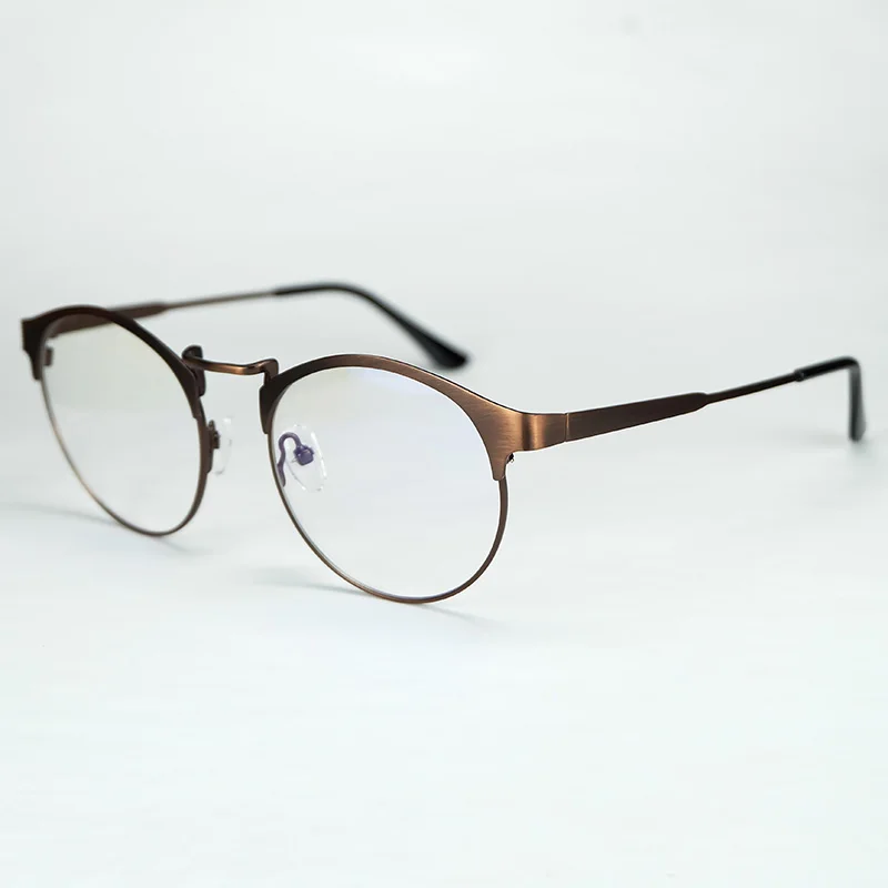 2017 New Vintage Style Full Metal Oval Rim Optical Glasses Openable