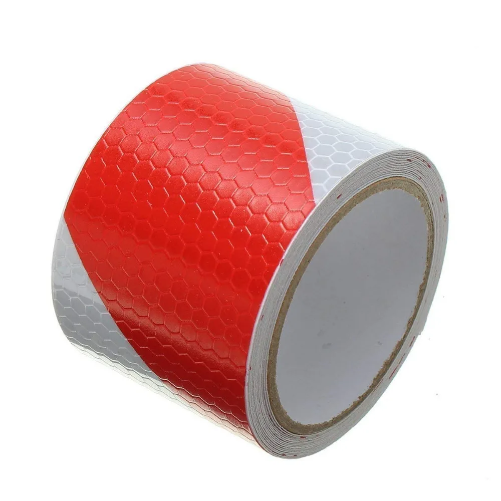 300CM*5CM Red with White Twill Reflective Tape Self-adhesive Safety Warning Conspicuity Night Reflector Strip Film Sticke | Автомобили и