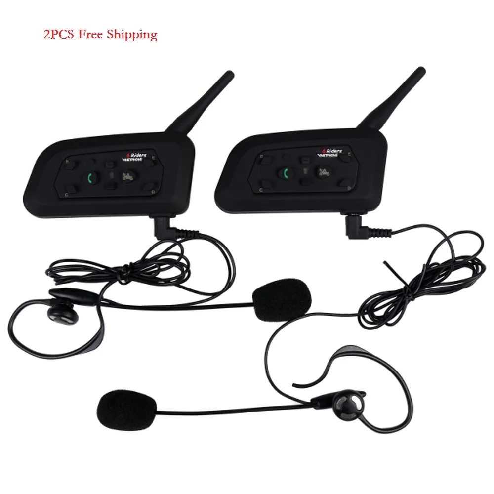 Free Shipping 2pcs V6C Football Referee Headset BT Full Duplex