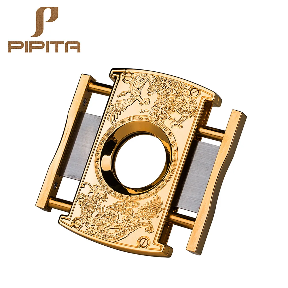 

Fashion Cigar Cutters High-Grade Portable Stainless Steel Cigar Cutter Hi-Tech Track Cigar Slider Cutter Double Cigar Knife