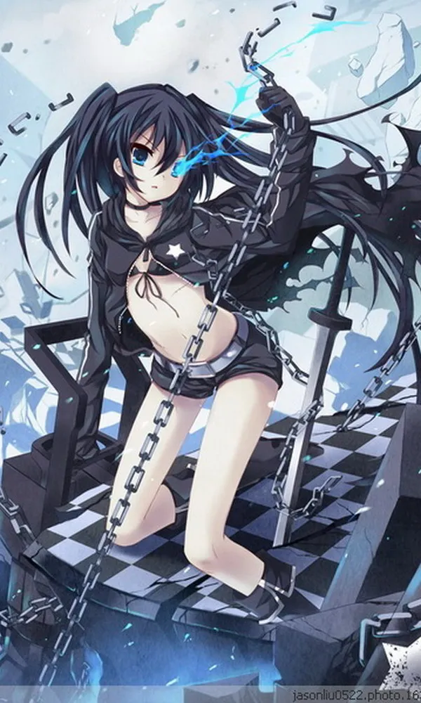 Подарочное однослойное детское одеяло в стиле аниме Black Rock Shooter 95x55 см #36740 | Дом и
