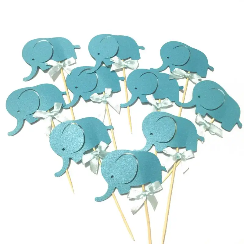 Animales Elefantes Azul Bebé Ducha Niño de Fiesta Suministros Vajilla Decoraciones