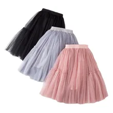 Юбки для девочек, хлопковая кружевная детская юбка-пачка однотонная детская юбка бальное платье, весенне-осенняя одежда розовые, серые, черные вечерние юбки-пачки