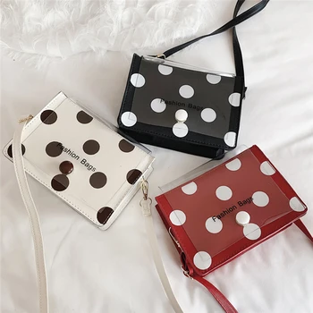 

2019 New Fashion Ladies Wave Point Transparent Bag One Shoulder Cross-body Bags Joker Package Messenger Bags