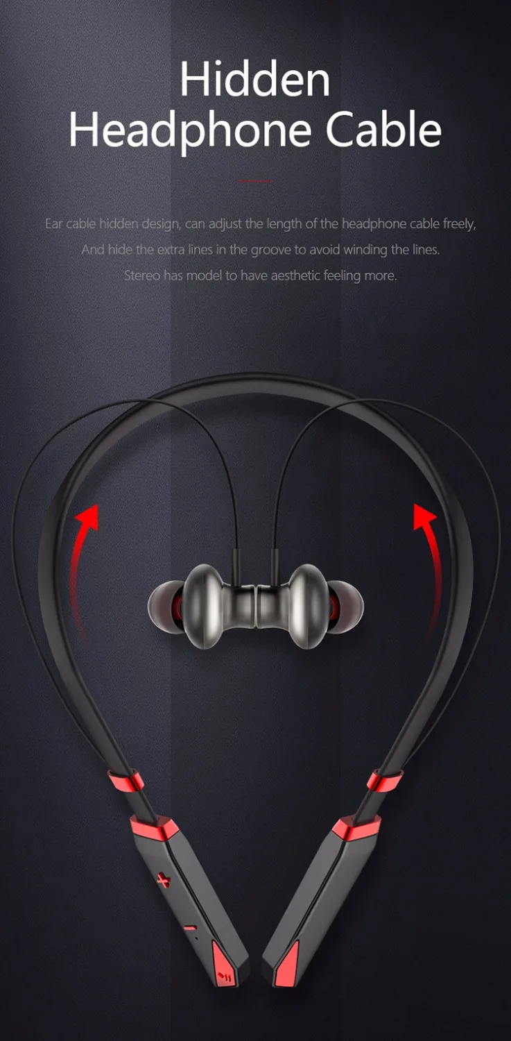 Новинка, Bluetooth наушники, шейные беспроводные наушники, стерео, Спортивная, Bluetooth гарнитура с микрофоном, громкая связь для iPhone, Xiaomi