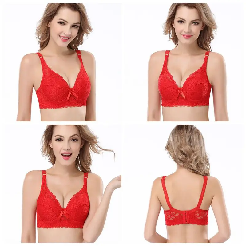 Transparent big bust bra 34 36 38 40 42 44 46 B C D cup Brand sexy women  how out lace intimates push up bra ladies lingerie C306