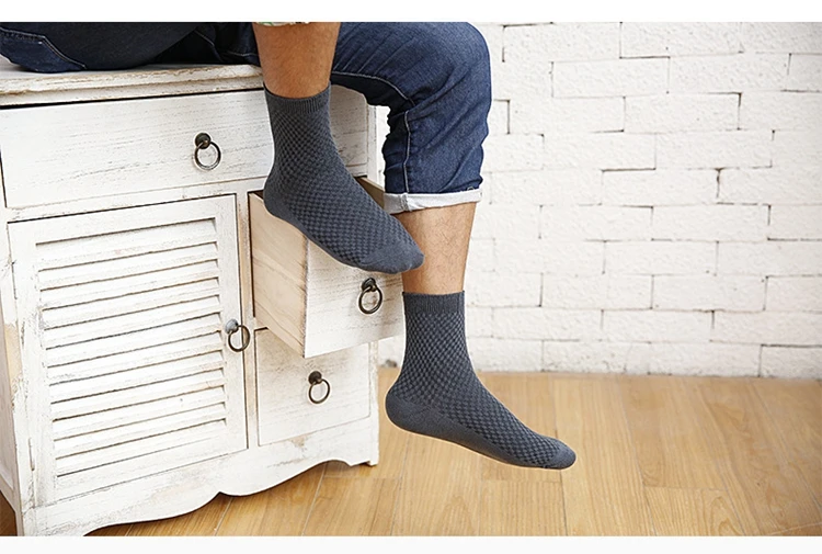5 пар/лот, мужские носки из бамбукового волокна и хлопка, Длинные теплые носки для мужчин, всесезонные Дышащие носки размера плюс, европейские 42-46