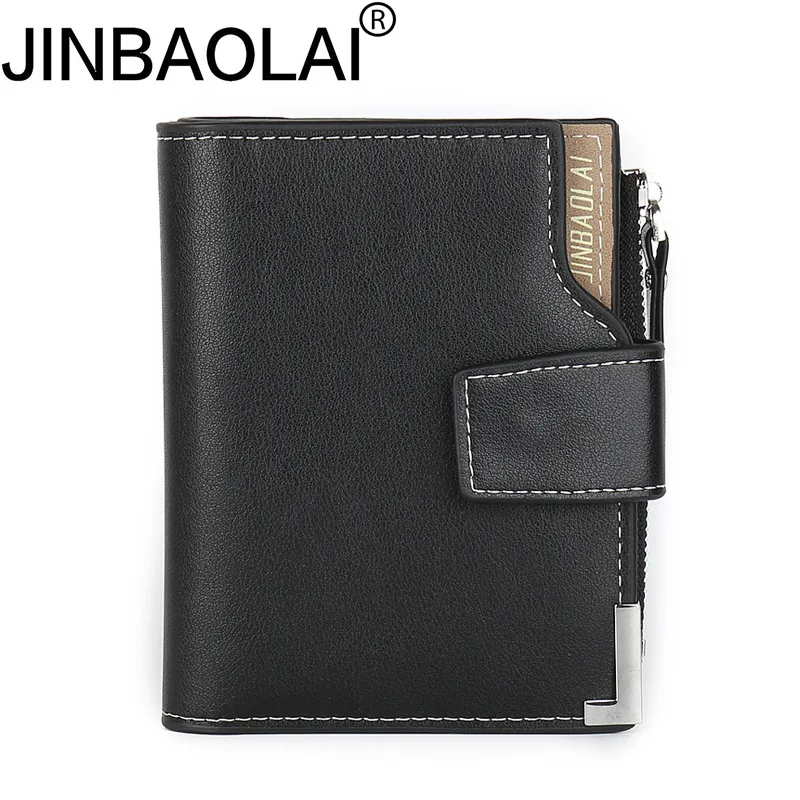 JINBAOLAI Wallet Designer Short Leather Famous Brand Men Wallet Bifold