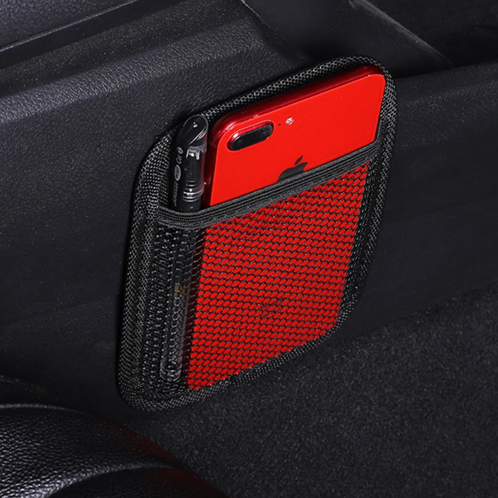

Multifunction Storage Box Mobile Phone Charger Pocket Universal Auto Seat Back Storage Mesh Net Bag Car Magic Sticking Holder