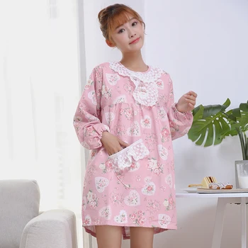 

Apron Korean fashion overalls protective clothing oil-proof autumn and winter anti-dress long-sleeved kitchen female adult
