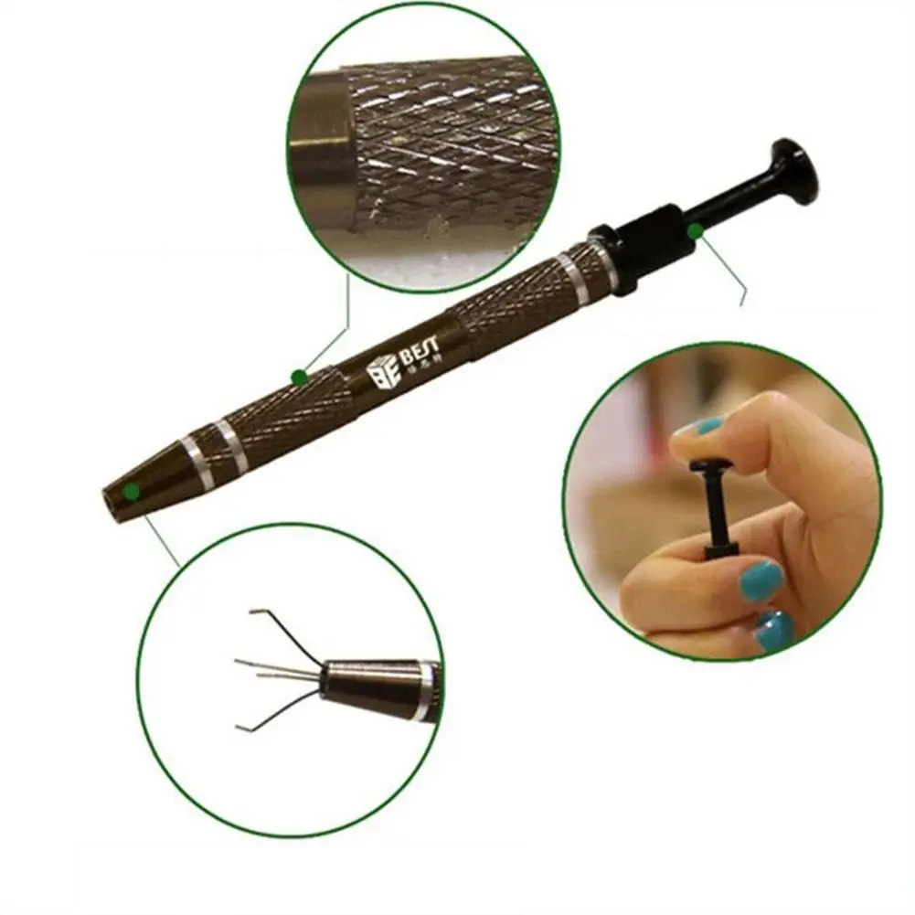 

LanLan 4-Claw Precision Parts Grabber IC Chip Components Catcher Extractor Cotton Picker Clamping Pick Up Repair Hand Tool