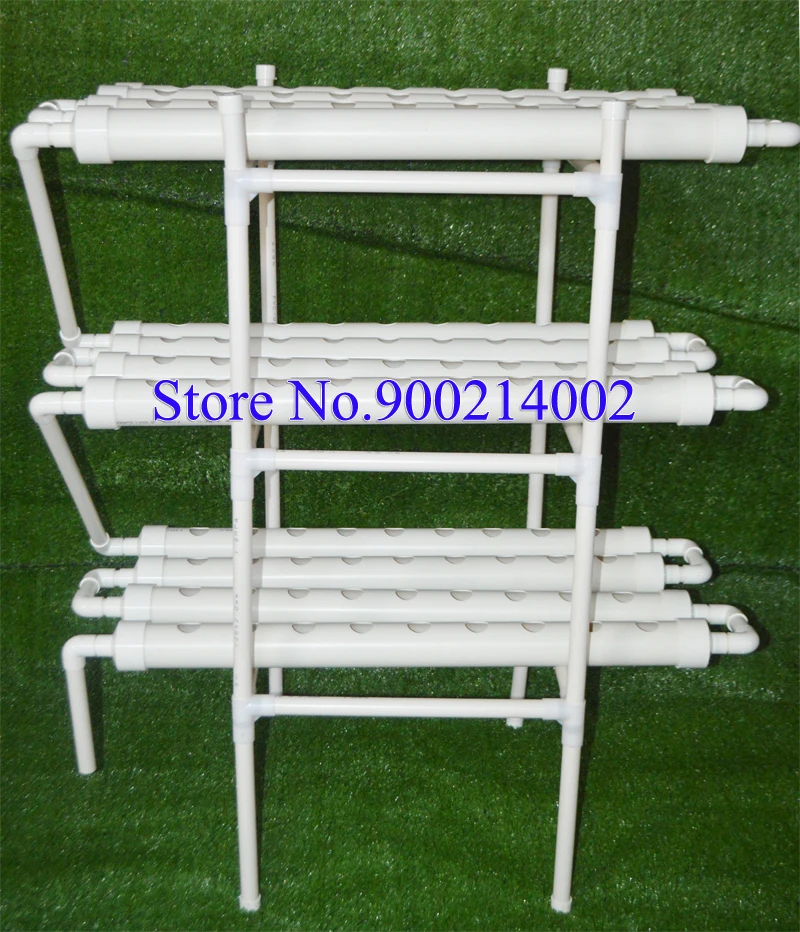 

Hydroponic Grow Kit 108 Plant Sites Horizontal 12 Pipes 3 Layers 110V Pump Pipe Ladder-type Plant System Vegetable Garden Tool