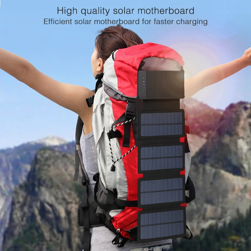  folding solar charger power bank Solar panel sunpower battery 30000mah solar celles Outdoors Extern