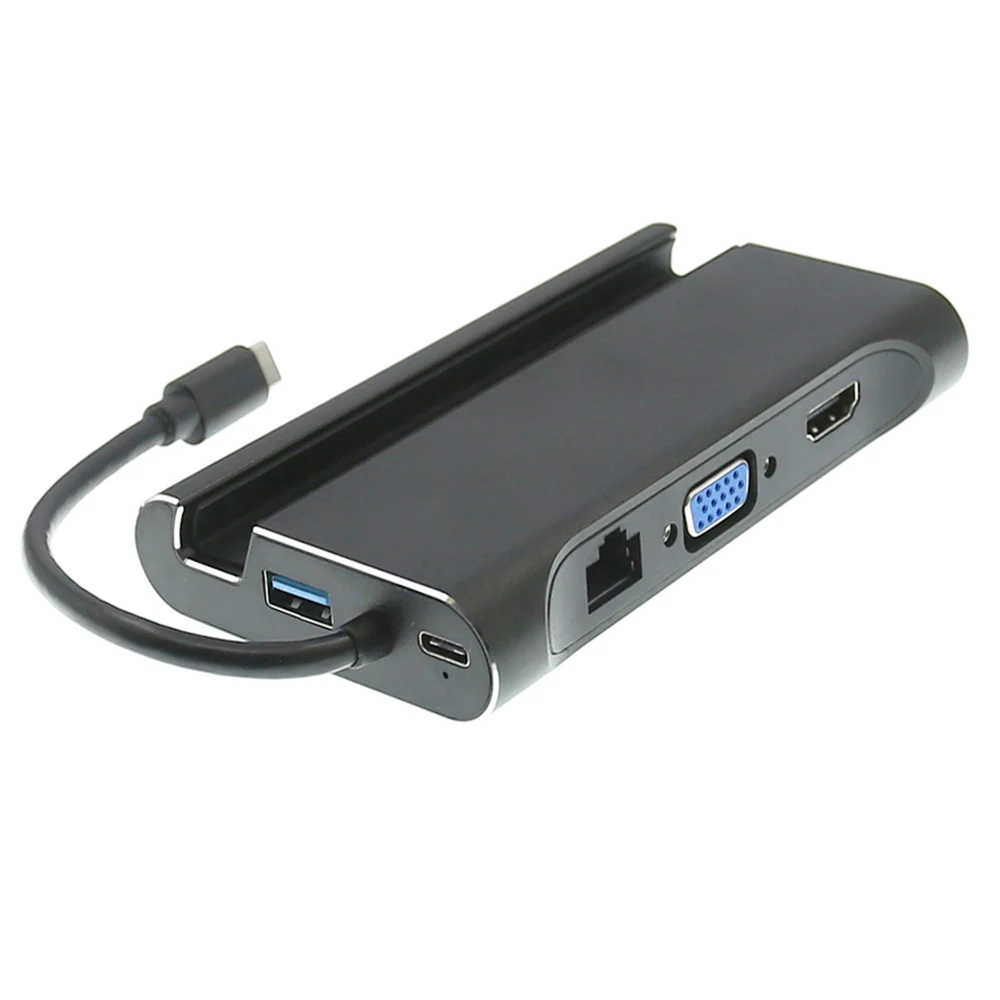 7 в 1 USB C 3 Тип к 4K HDMI VGA Rj45 Gigabit Ethernet 0 порт PD зарядный адаптер док станция Держатель