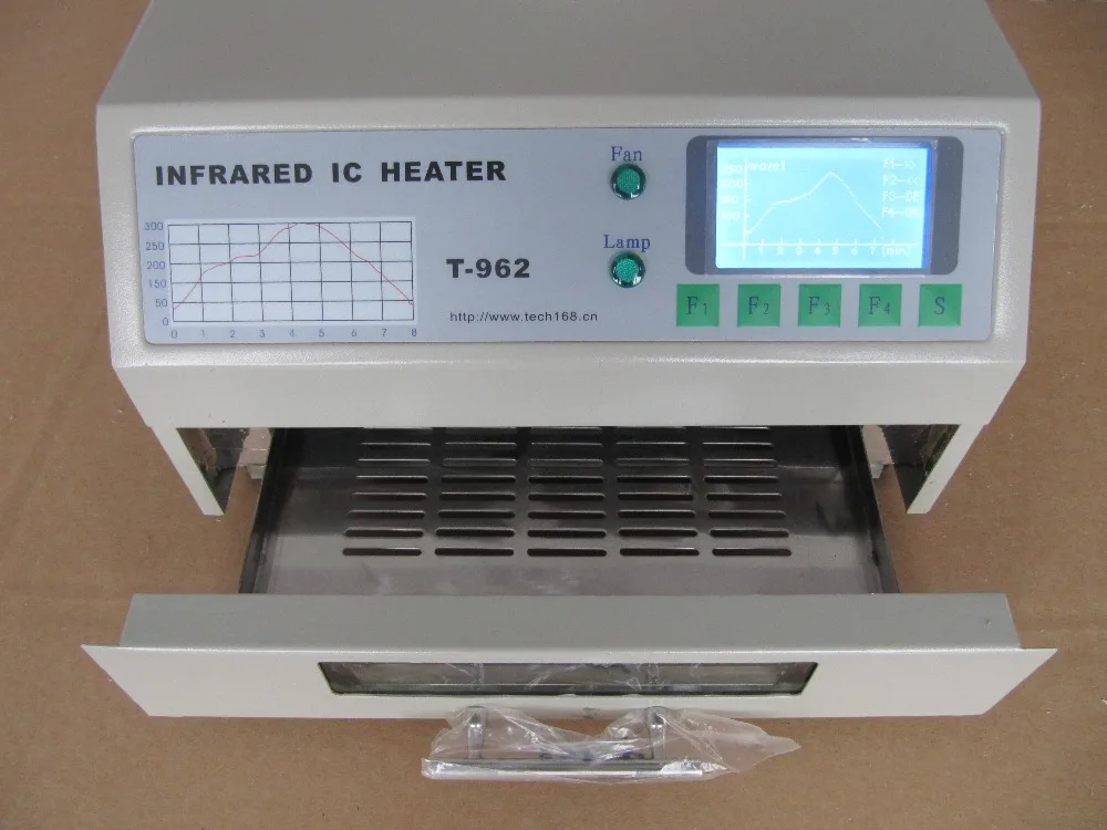 

T-962 Infrared IC Heater Soldering Machine Desktop Reflow Solder Oven for BGA SMD SMT Rework Station 800W 180 x 235 mm