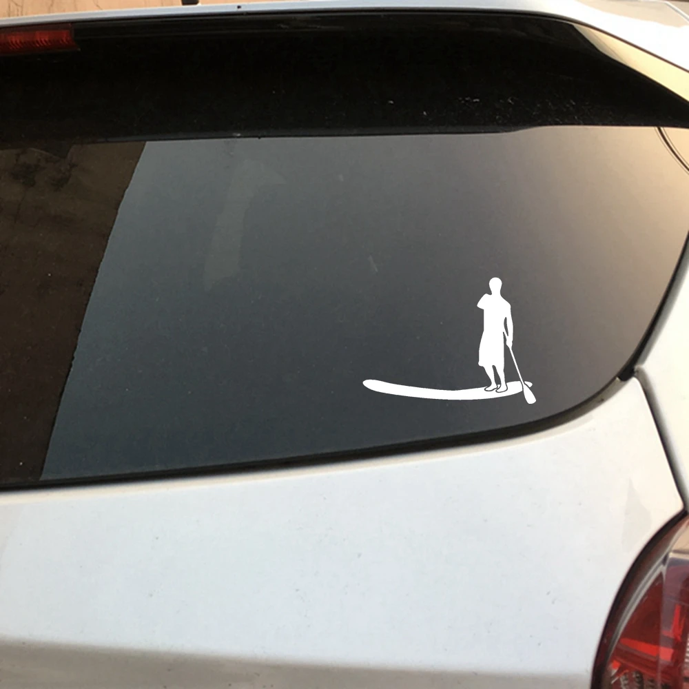 15cm*11.1cm Rowing Cartoon Car Stickers Exterior Accessories Car