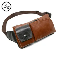 Mens Bag Men’s Vintage Leather Travel Riding Motorcycle Shoulder Messenger Sling Travel Chest Bag
