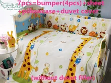 Discount 6 7pcs Crib Bedding Sets Crib Cot Cradle Bedlinen 100 Cotton for Infant Boy Gift