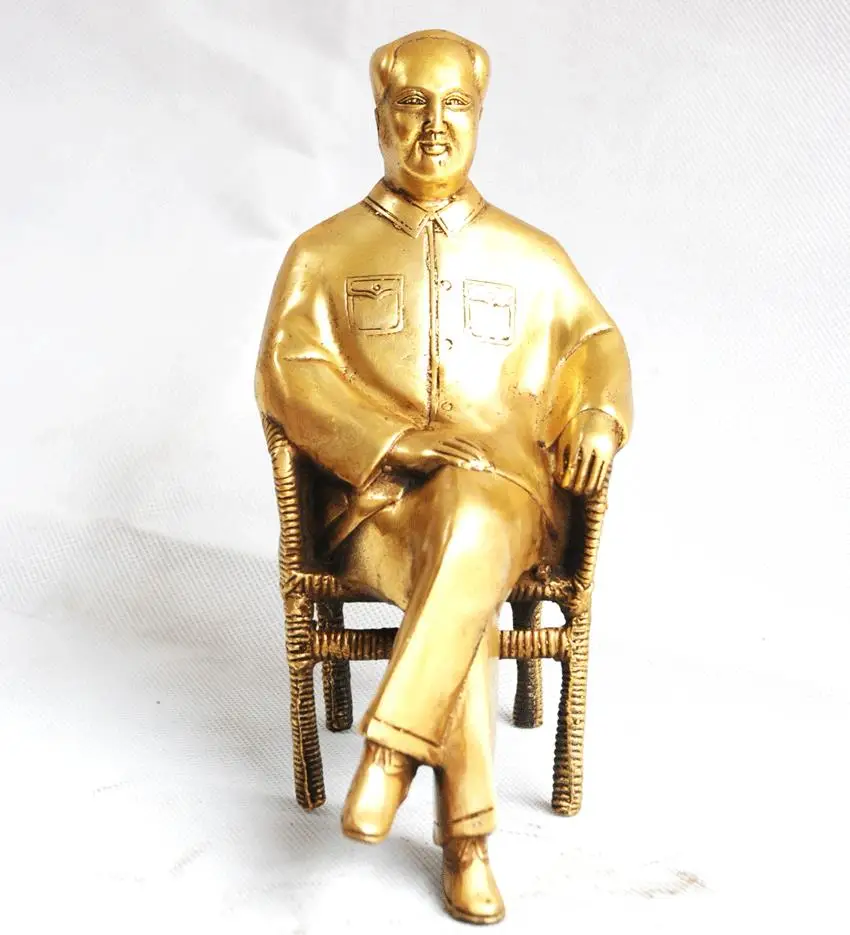 

Bronze copper home decoration crafts decoration rattan chair bronze statue Factory Copper Feng Shui crafts