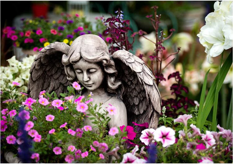 Уличные садовые Цветочные лотки вилла во дворе Крыло ангела для девочек статуи цементная ваза ремесла Ретро цветочный горшок украшения для суккулентов
