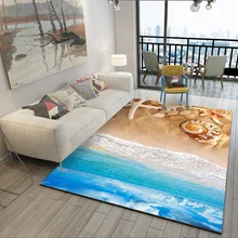Синий Средиземноморский стиль 3D ковры для гостиной спальни ковер журнальный столик диван кровать Противоскользящий коврик на заказ моющиеся коврики